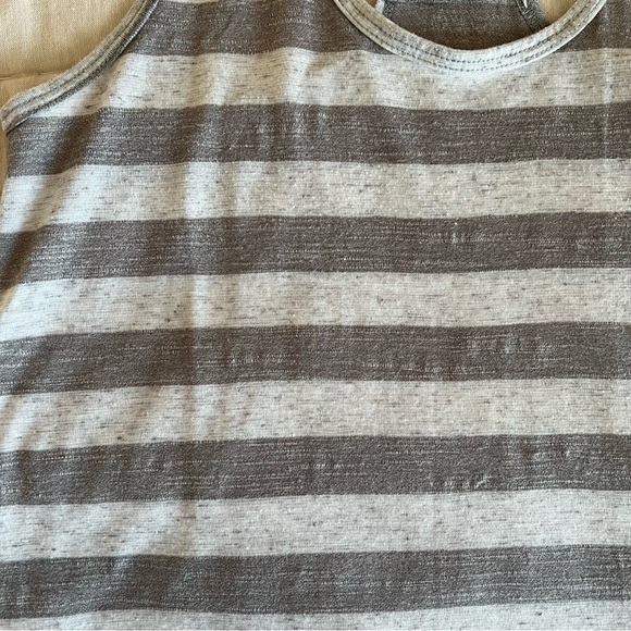 Balance Collection Grey Striped Racerback Linen Blend Tank Top Size Small - Picture 6 of 12
